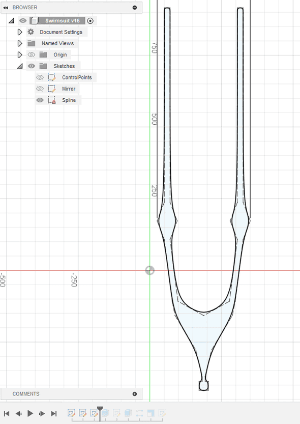 A screenshot showing a spline between the key points.